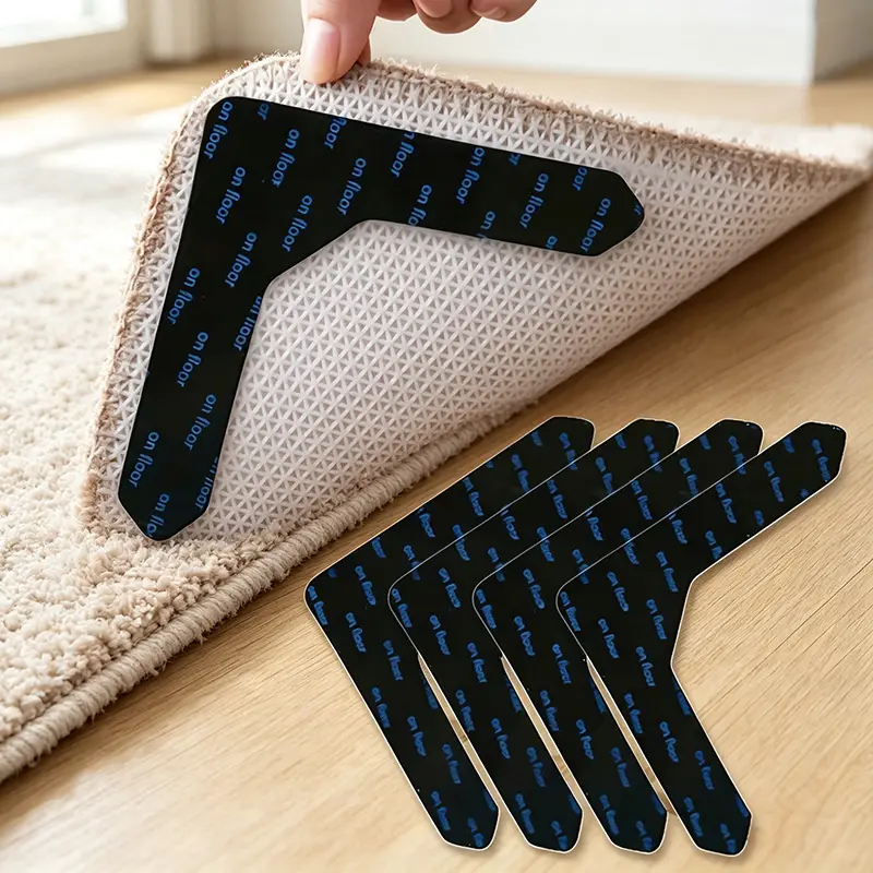 12/24pcs of Reusable, Non-Marking Carpet Anti-Slip Stickers, Suitable for Carpets, Bed Sheets, Mattresses, Sofa Cushions, And Other Items That Need to Be Secured to Prevent Slipping. This Washable Adhesive Tape Is Ideal for Area Rugs