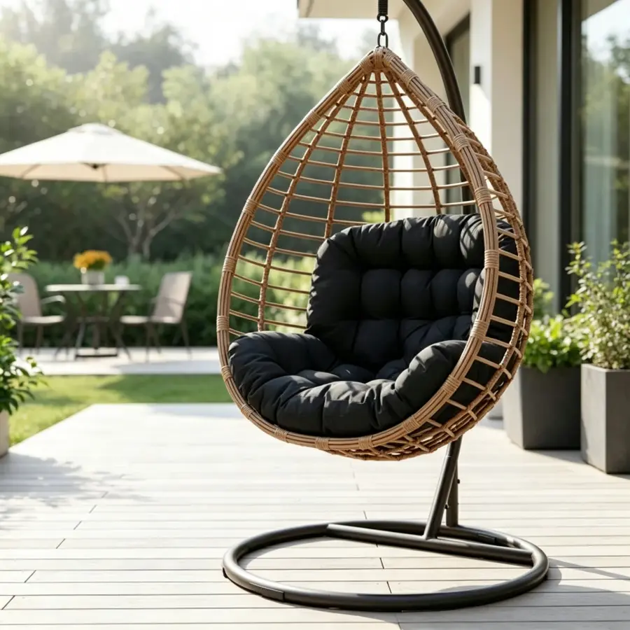 Waterproof Replacement Cushion for Double Egg Swing Chair, Indoor & Outdoor Hammock Basket Seat Pad, Size 47in * 39in, Suitable for Patio, Porch, Balcony, Garden