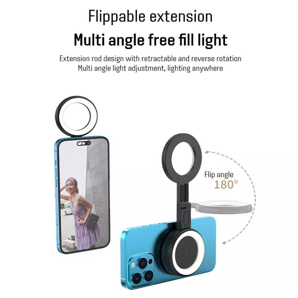 Portable Magnetic Fill Light, 1 Count USB Rechargeable Selfie Light, Compact and Portable Photography Light, Outdoor Mini Pocket Lamp