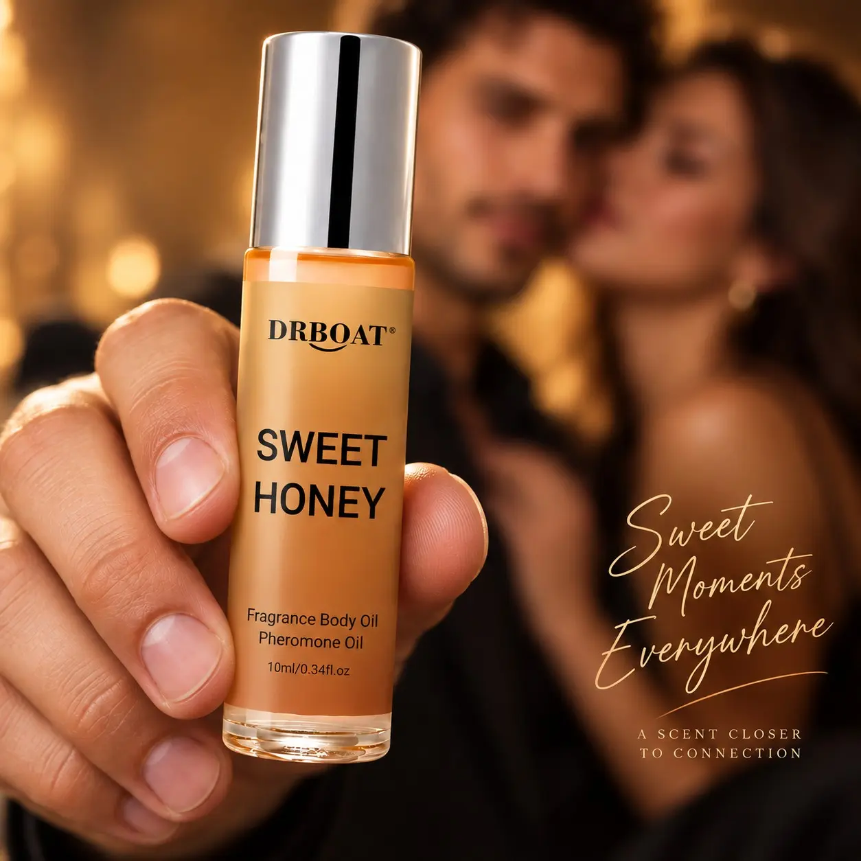 10ML Sweet Honey Pheromone Oil‑Roll On Subtle Perfume Oil, Warm Gourmand Honey Vanilla Eau de Toilette for Women, Dating Fragrance Oil for Refreshing Air & Odor Removal, Traveling or Home Bathroom Use, Pheromones Perfume