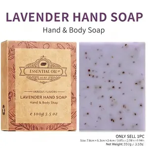 Natural Exfoliating Handmade Soap Bar - Plant Essential Oil Body & Face Cleanser, Moisturizing, 4 Scents for All Skin Types