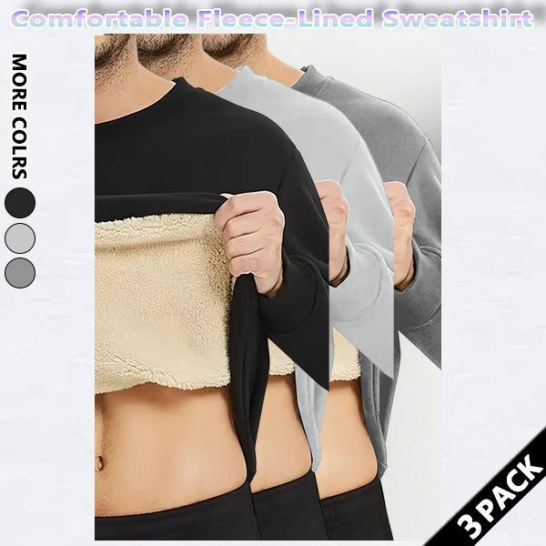 Men's autumn and winter warm thick round neck sweatshirt, soft fabric, resist the cold autumn and winter, autumn and winter cost-effective plus fleece sweatshirt, suitable for daily wear SpringStatements