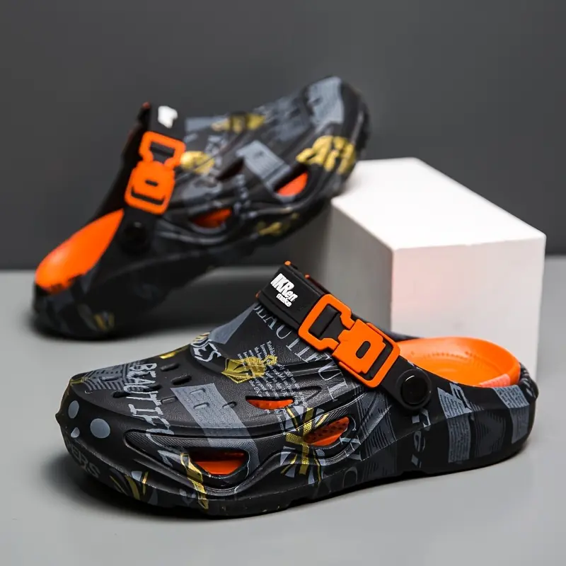 Men's Thick-Sole Slip-On EVA Shoes Breathable Clogs with Soft Insole, Suitable for Outdoor Comfort, New Design Fashion Thick-Sole Shoes
