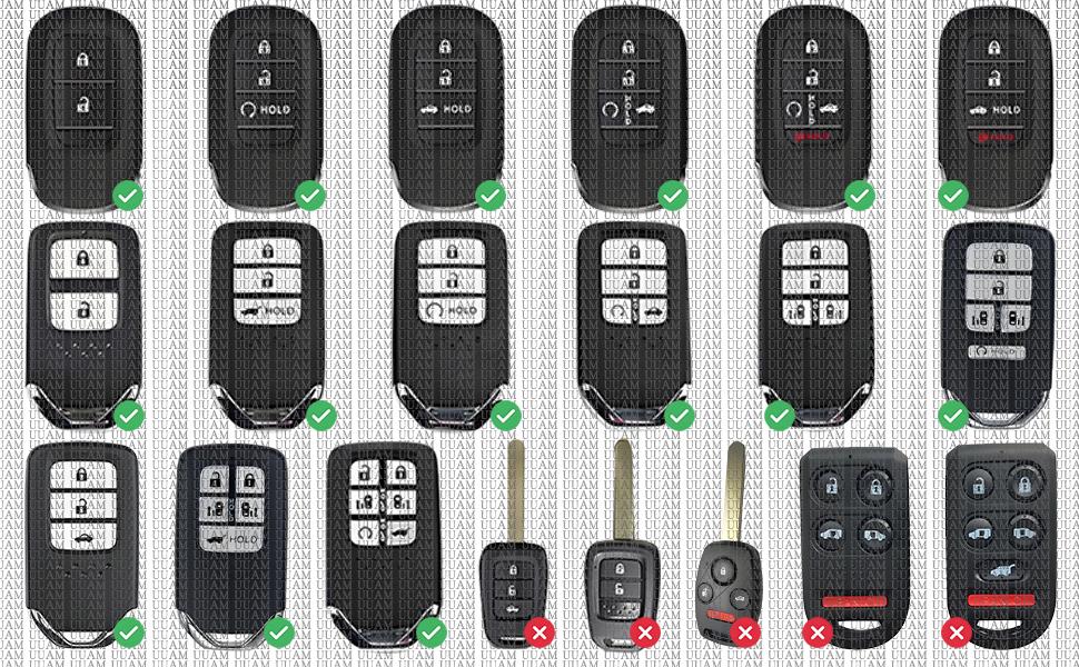 Key Fob Replacement for Honda (CRV Civic Accord Pilot Odyssey HRV Fit Passport Ridgeline Crosstour Insight Clarity CRZ) Smart Remote (Check Fitment Guide)(2 Pack)