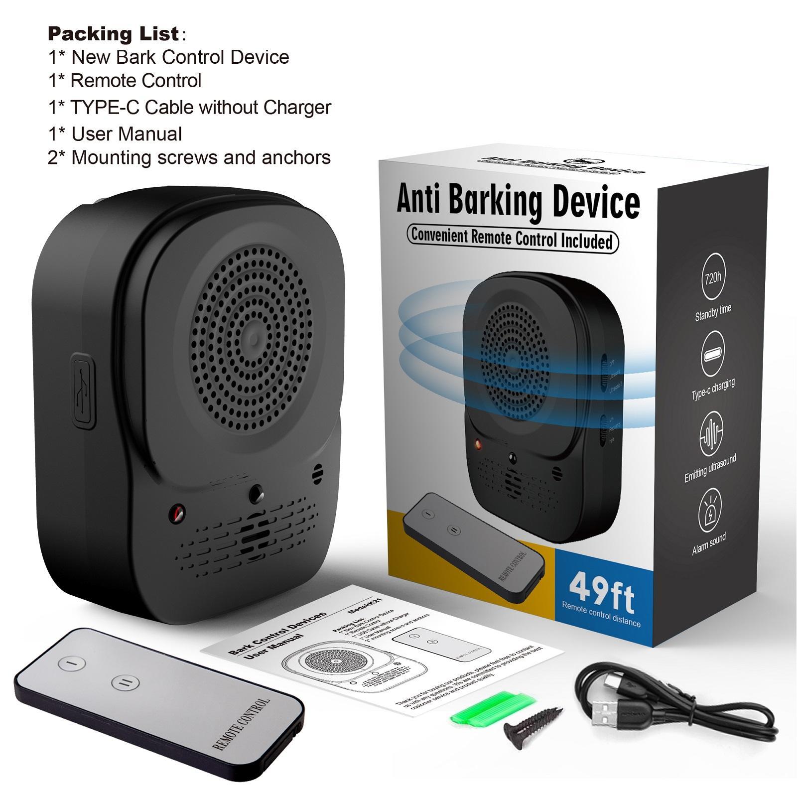 Ultrasonic Dog Barking Control Box, 1 Set Rechargeable & Remote Control Dog Barking Repellent, Effective Dog Barking Control Device, Suitable for Indoor & Outdoor