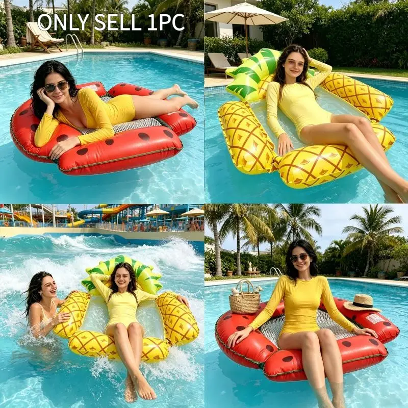 Inflatable water lounger, cool mesh floating chair, Pool Floaties, Fun pool floats, immersive cooling experience, durable leak-proof PVC material, 100% photogenic, suitable for pools, lakes, and bathtubs