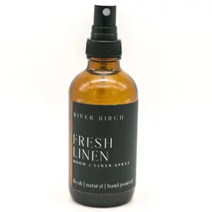 Fresh Linen Scented Linen Room Spray | Home Fragrance | 4 oz Glass Amber Bottle | Luxury Signature Scent | Handmade in Texas