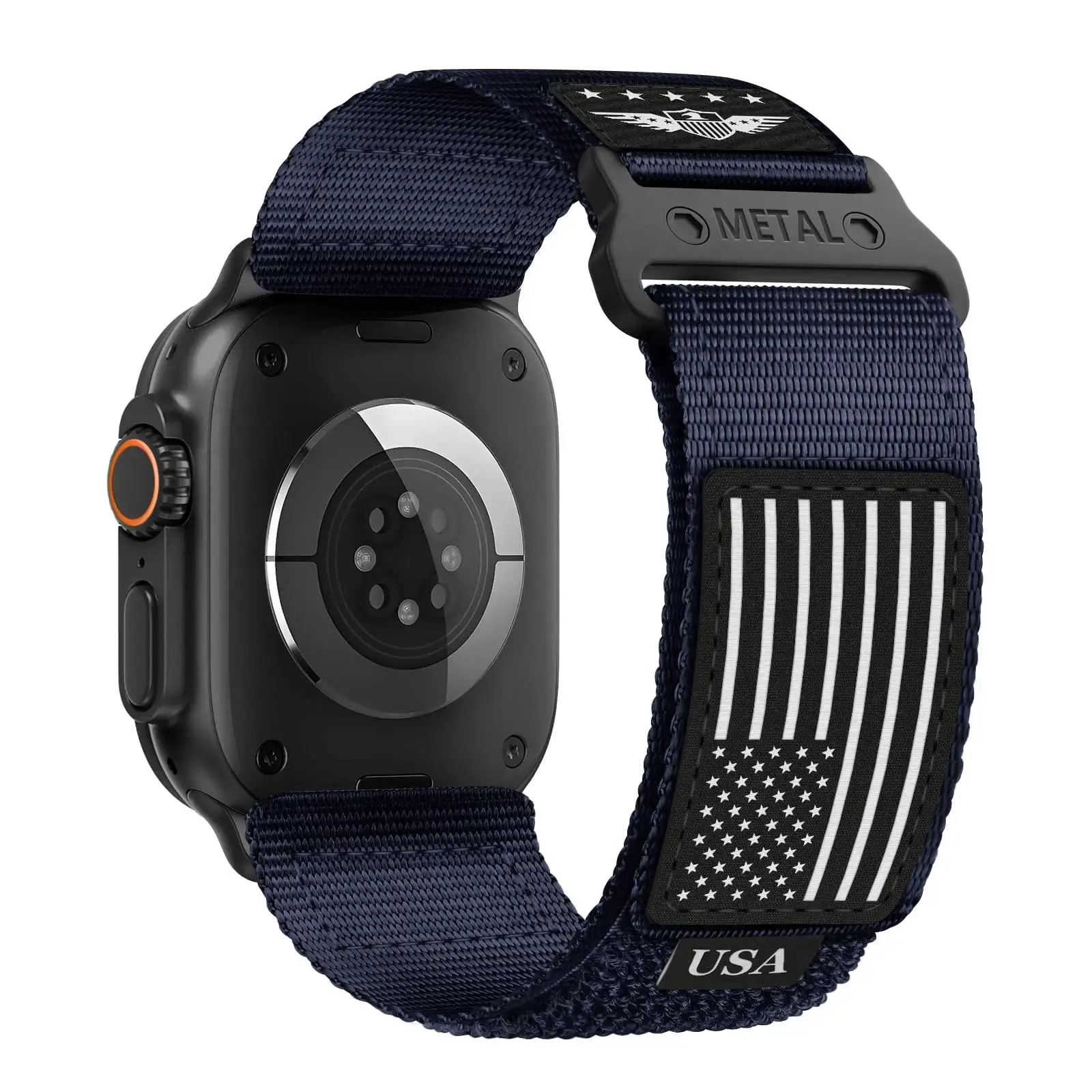 2026 New Rugged Woven Nylon Watch Band Compatible With Apple Watch, Soft Stars & Stripes Flag Pattern Strap For Men, Fits Ultra 1/2/3 49mm & Series 3/4/5/6/7/8/9/10/11 / SE Sizes 42/44/45/46mm