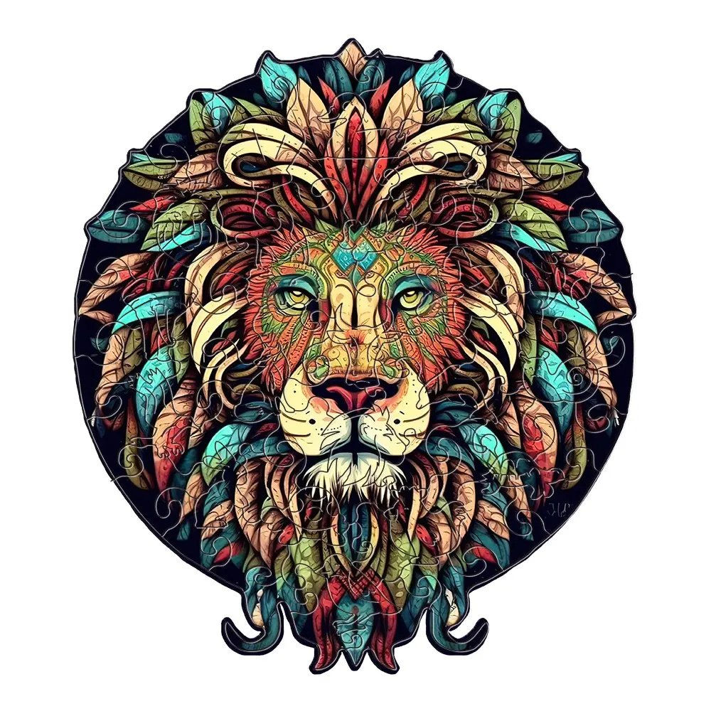 Lion King Wooden Puzzle Toys, Unique Shaped Wooden Puzzle for Adults and Kids, Family Game, Animal Shape Puzzle, Christmas Birthday Gift