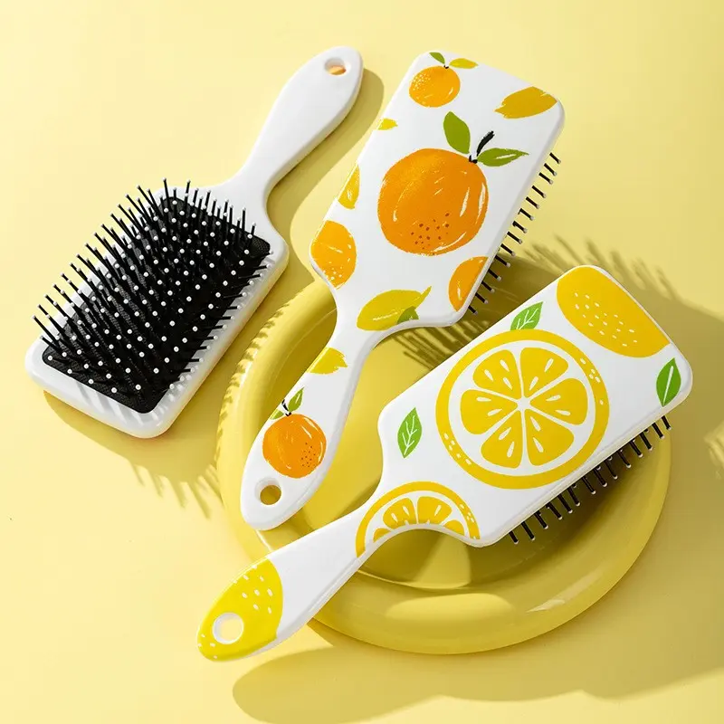 Cute Hair Comb, Fruit Comb Plastic Fine Teeth Mouse Tail Brush, Suitable for All Hair Types, Wet Dry Curly Straight Hair, Women Girls