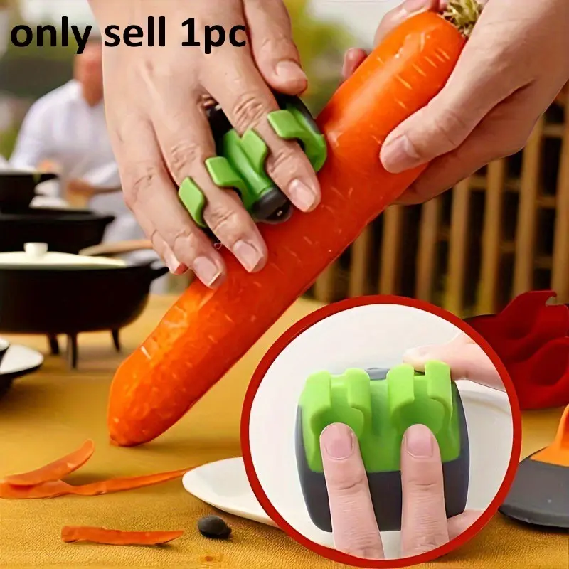 2 finger-operated peeler sets featuring sharp, double-sided stainless steel blades that allow for quick and easy peeling of fruits and vegetables. A versatile Vegetable Peelers For Kitchen suitable for use with fruits, vegetables, and carrots.