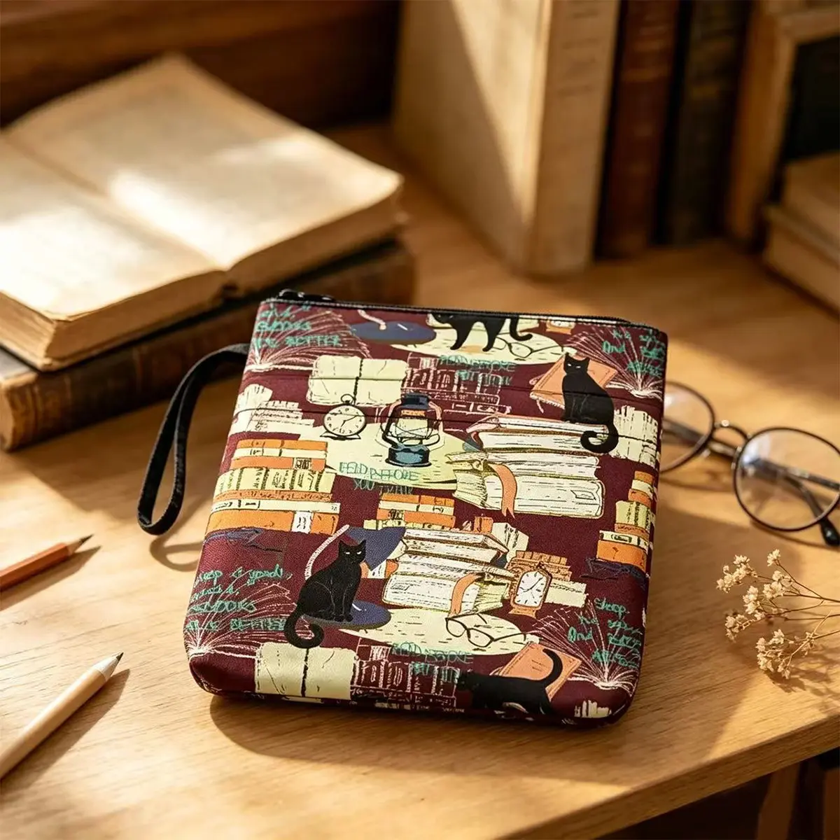 Multi-Pocket Tote Backpack Set, Washable Durable Fabric, Perfect for Books Tablets Phones Stationery, Canvas Book Cover with Zipper Pocket