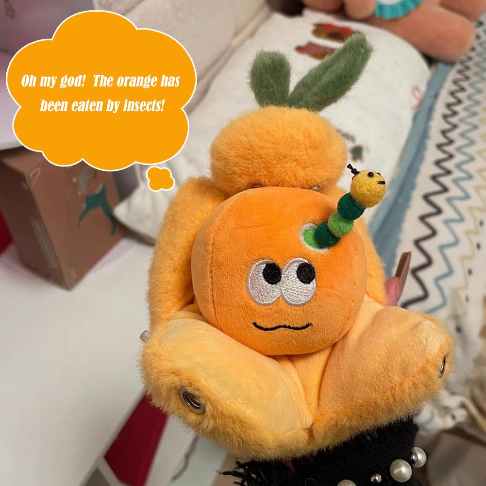 Lifelike Peelable Orange Segments Fruit Plush Toy Stuffed Soft Simulation Food Keychain Backpack Pendant Cartoon Toy Gift
