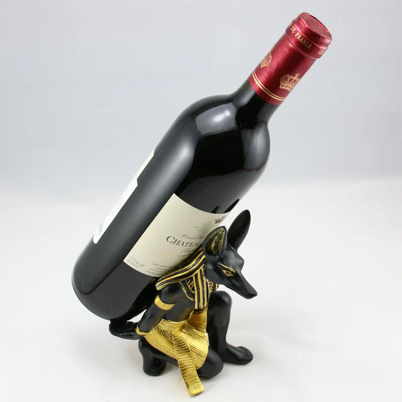 lojd001 Anubis Egyptian Wine Rack - Creative Bar Wine Holder Ornament, Electric Snow Cone Machine, Cork Stoppers, Ice Pick, Mini Ice Cube Tray Bar Beer Gift Set, Lojd001 Anubis - Wine Rack tequila bottle sweet n sour c whiskey set reusable cocktail gear