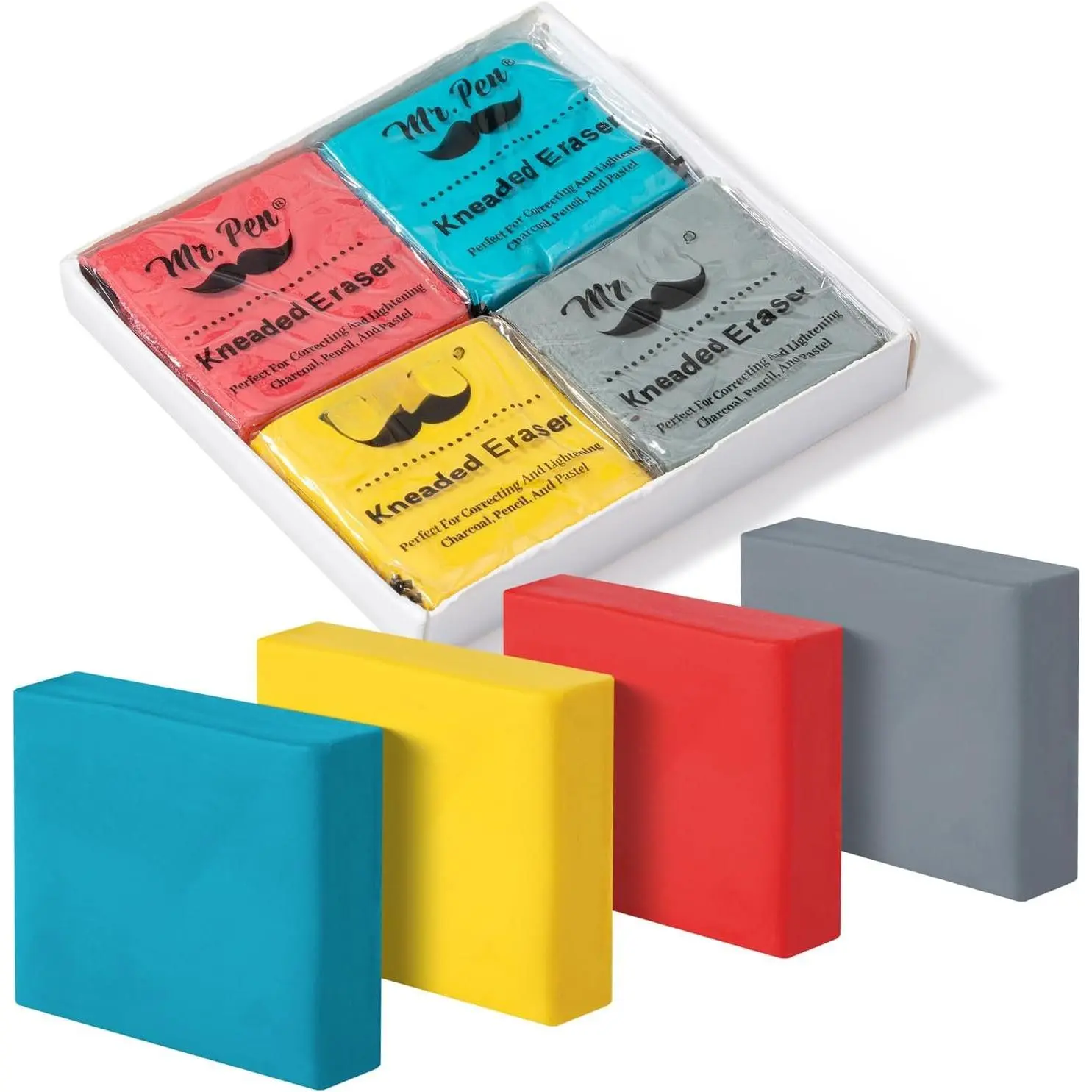 - Kneaded Eraser, 4 Pack, Colorful, Kneaded Erasers for Artists | Art Eraser, Kneadable Erasers, Moldable Eraser, Art Erasers for Drawing, Artist Eraser, Drawing Erasers, Art  Eraser