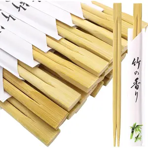 100 Pairs 9 inches Smooth Disposable Bamboo Chopsticks Individually Wrapped for Sushi Noodles Splinter-Proof Design