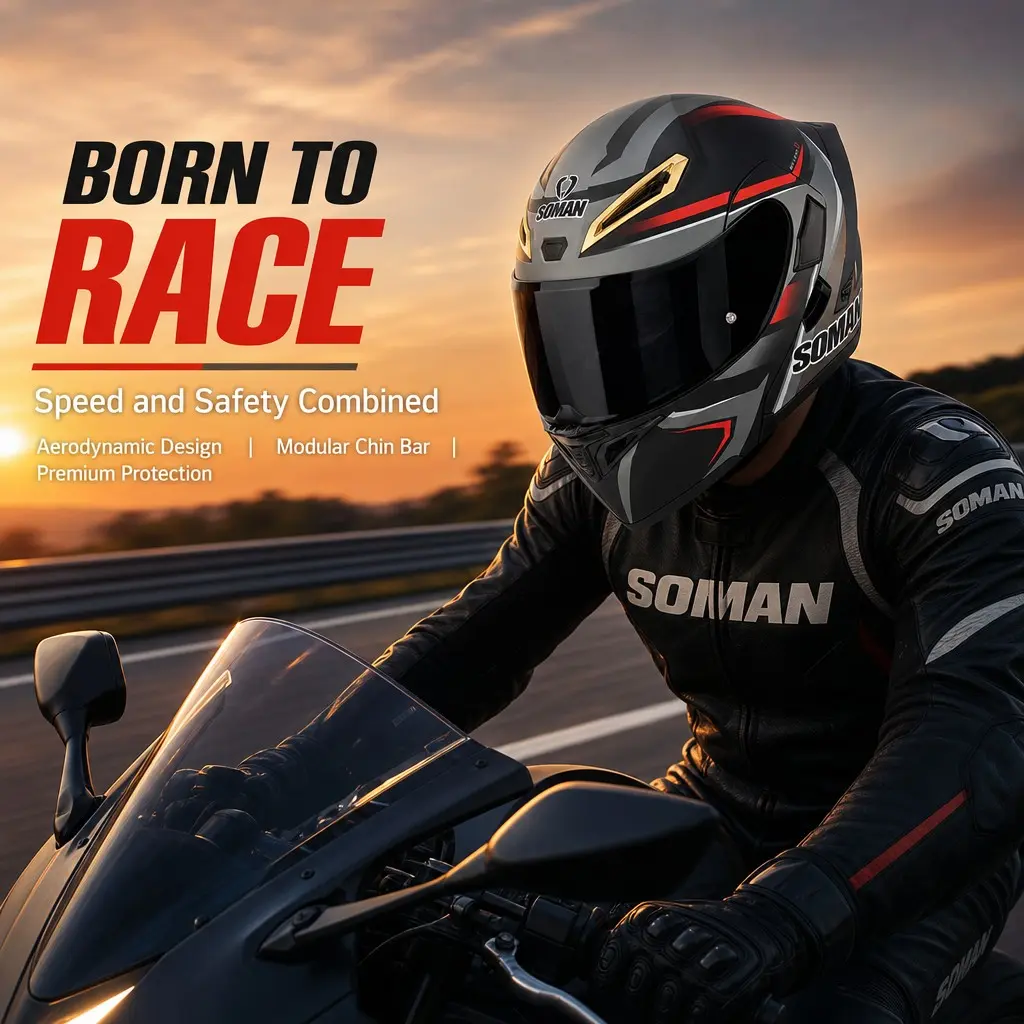 High Rigidity Carbon Fiber Helmet, Dual Lens All-Season Motorcycle Helmet, Unisex Safety Helmet for Scooter Riding, Crash Protection, Full Face Helmet