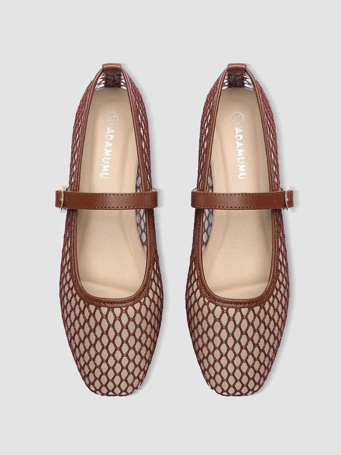 Women's Fashion Square Toe Casual Party Office Slip-On Breathable Woven Hollow Out Mesh Comfort Flat Shoes Footwear