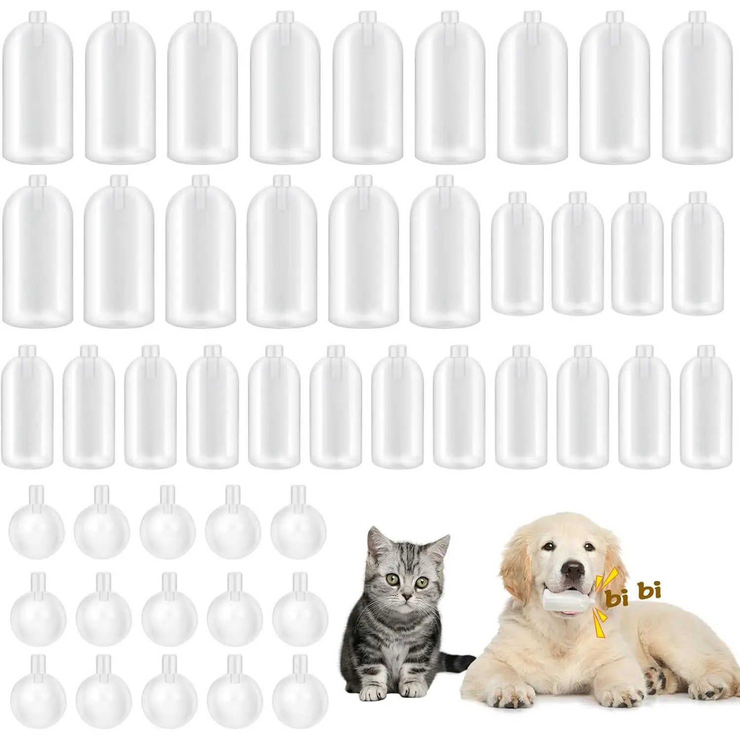 Tebery 45 Pack Large Replacement Squeakers for Dog Toys, Loud Plastic Pet Toy Squeakers Repair, Squeaky DIY Toy Noise Makers Accessories, Insert Replacement Squeaker for Cat Dog Toy, 3 Model