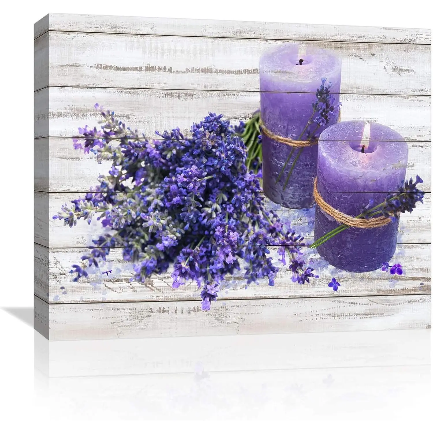 Lavender Canvas Wall Decor for Bathroom Purple Modern Flowers Pictures for Bedroom Wall Art Framed Vintage Wall Decor for Girls Room Kitchen Office Wall Decoration Artwork for Home Walls