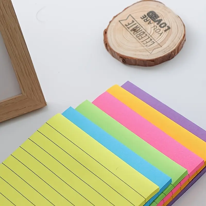6/12pcs Lined Sticky Notes -3" x 3" Pastel Color Self-Adhesive Memo Pads, 50 Sheets Each. Large Square Notepads for Office, School, Home & Planner. Essential Study & Work Supplies. Great Back to School or Birthday Gift for Students & Teachers.