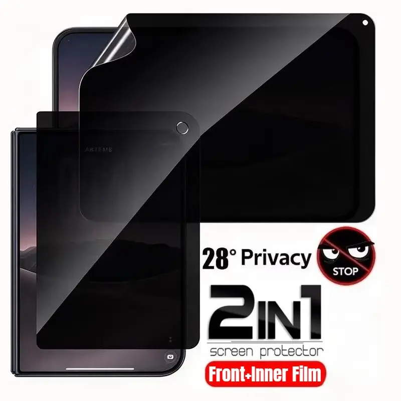 2Pcs Privacy Hydrogel Film for iPhone Duo Soft TPU Screen Protector Film Full Coverage Anti-peeping Film For iPhone Duo Fold Phone