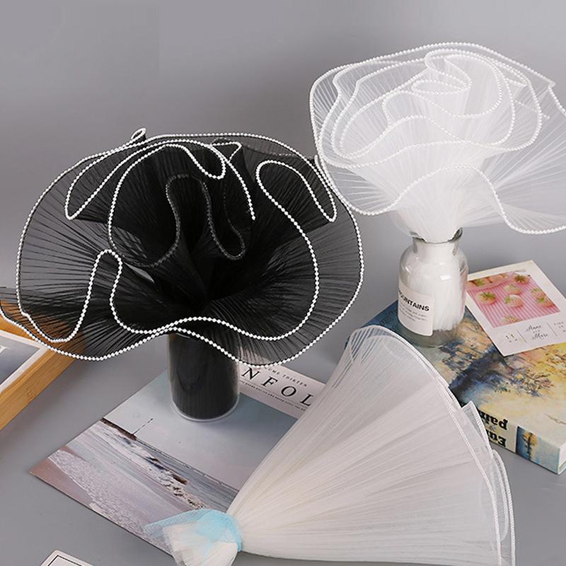 Flower Wrapping Net (1 Set), Artificial Pearl Decor Flower Wrapping Net, Decorative Flower Wrapping Net for Wedding Party, Gift Wrapping Supplies, Creative Gift Packaging, Gift Decoration, Bouquet Wrappers