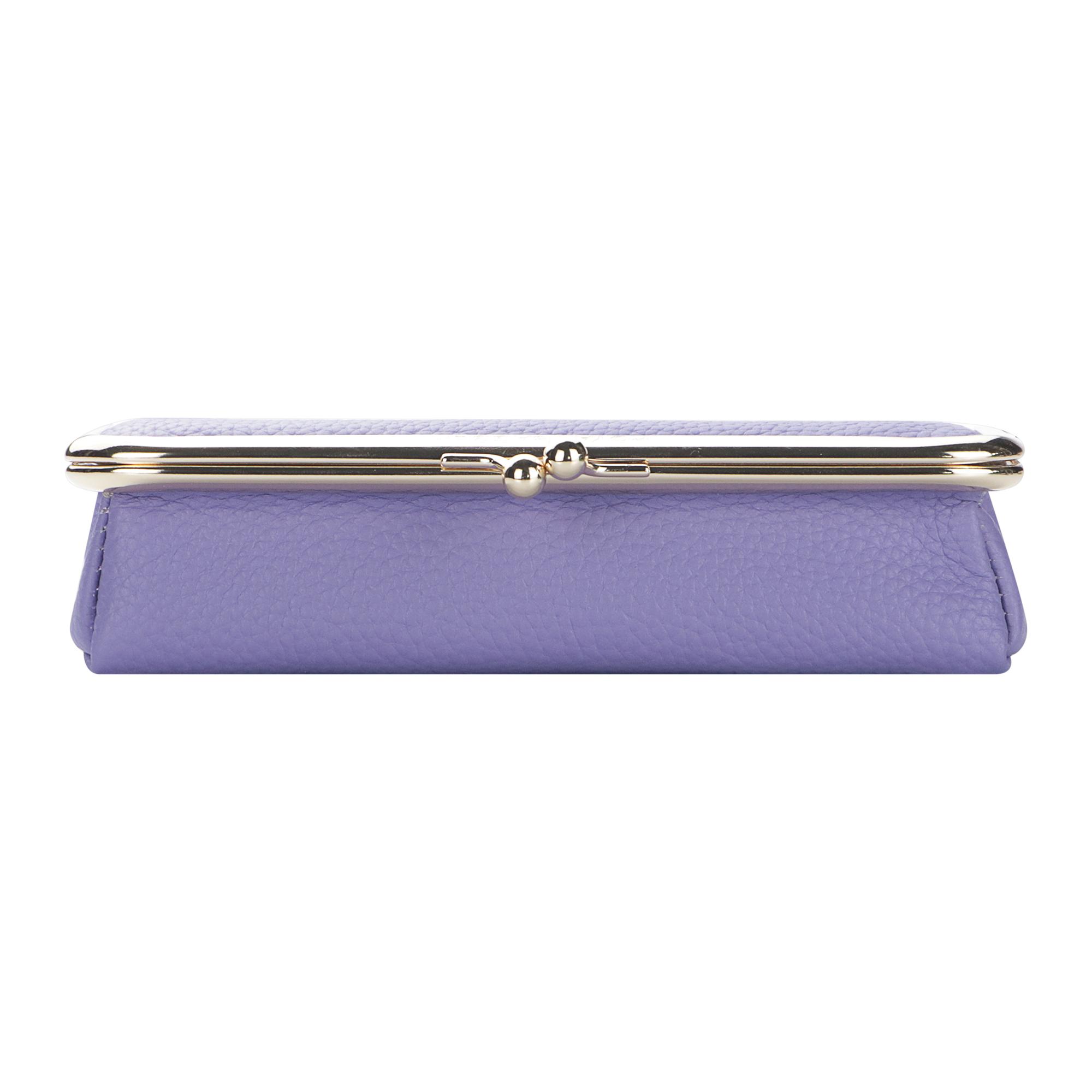 Royal Bagger Genuine Leather RFID Blocking Fashion Glasses Case, Pencil Bag with Kiss Lock, Organizer for Rings, Necklaces & Earrings for Women 4135 Lens Protective Mirrored Lens