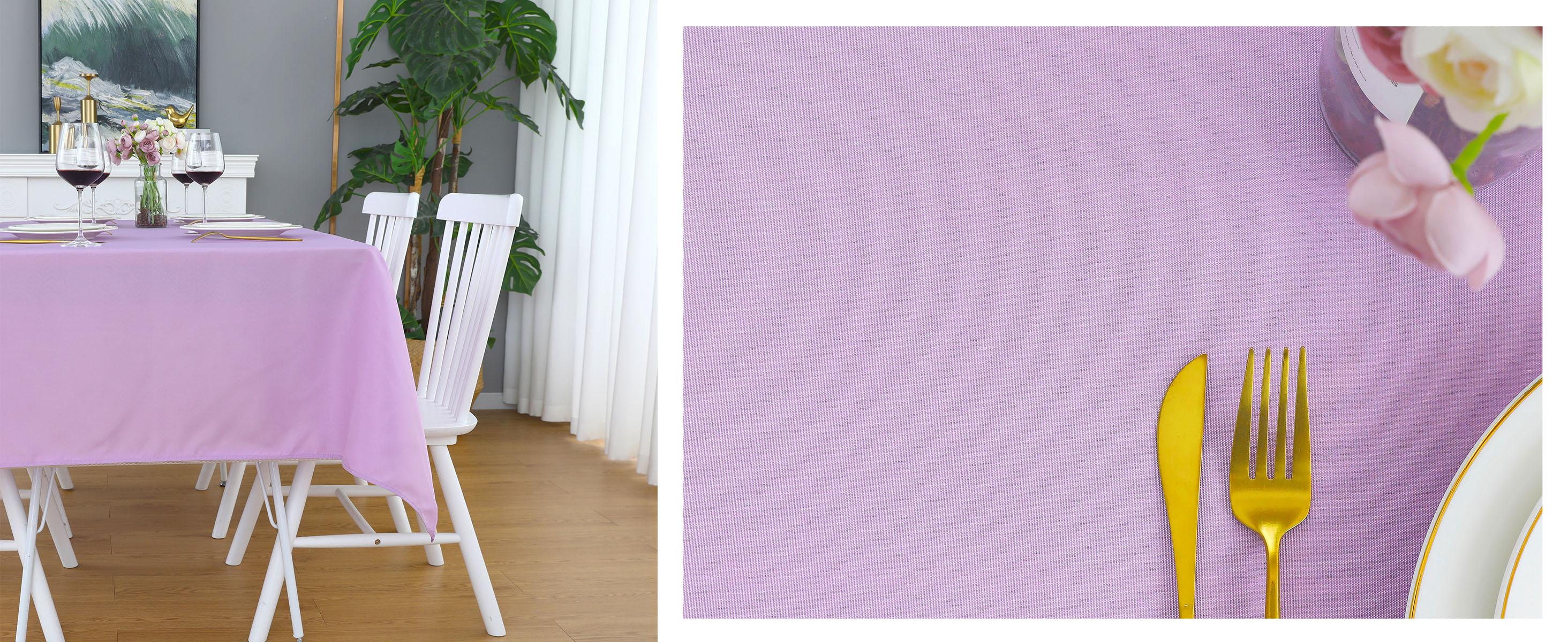 Lavender Rectangle Tablecloth Wrinkle Free Waterproof Polyester Table Cloths Spillproof Heavy Duty and Washable Table Cover for Party, Banquet, Indoor and Outdoor-Square/Rectangular