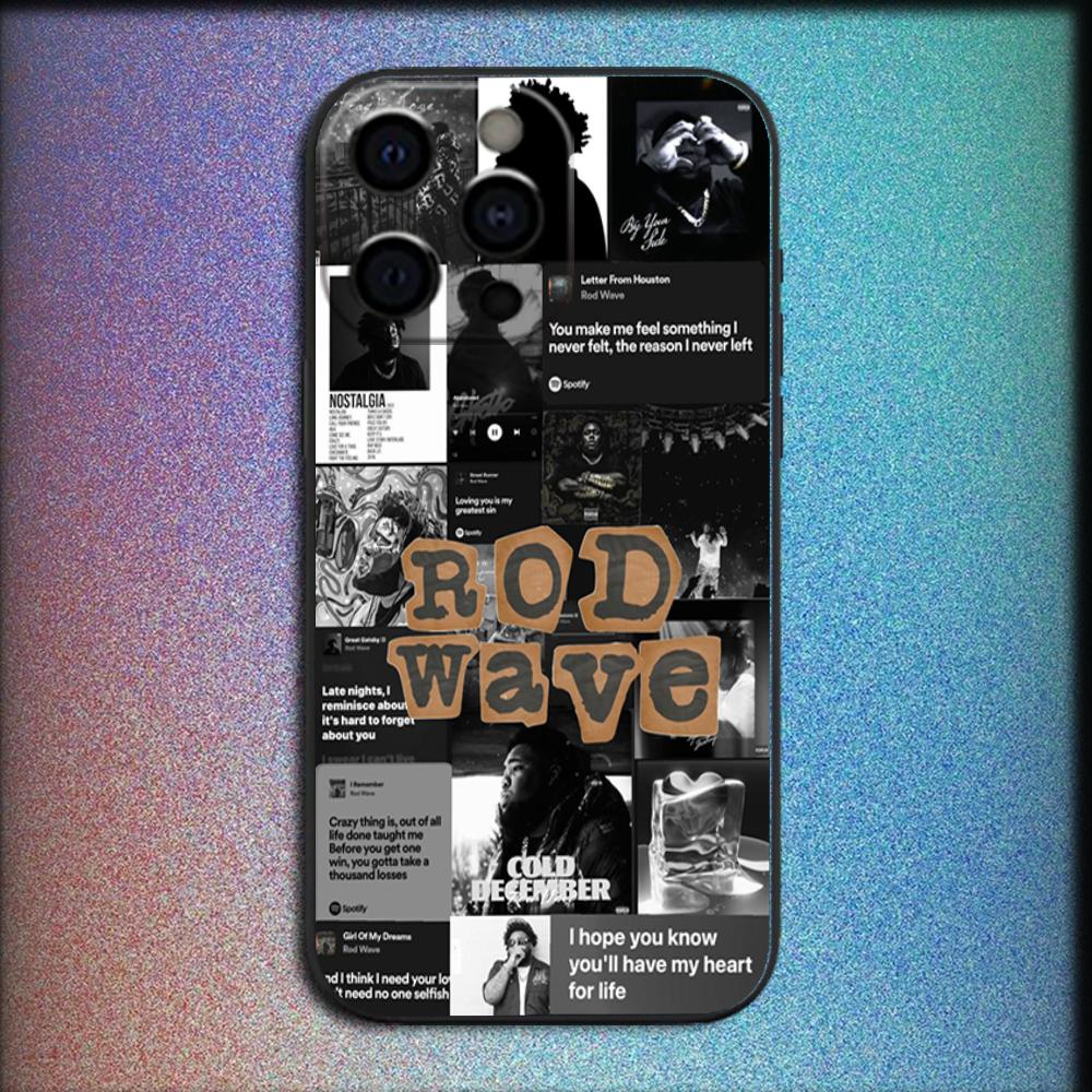 Rapper R-Rod Wave Phone Case For iPhone 17,16,15,14,13,12,11,Pro,X,XS,Max,Plus,Soft Black Cover