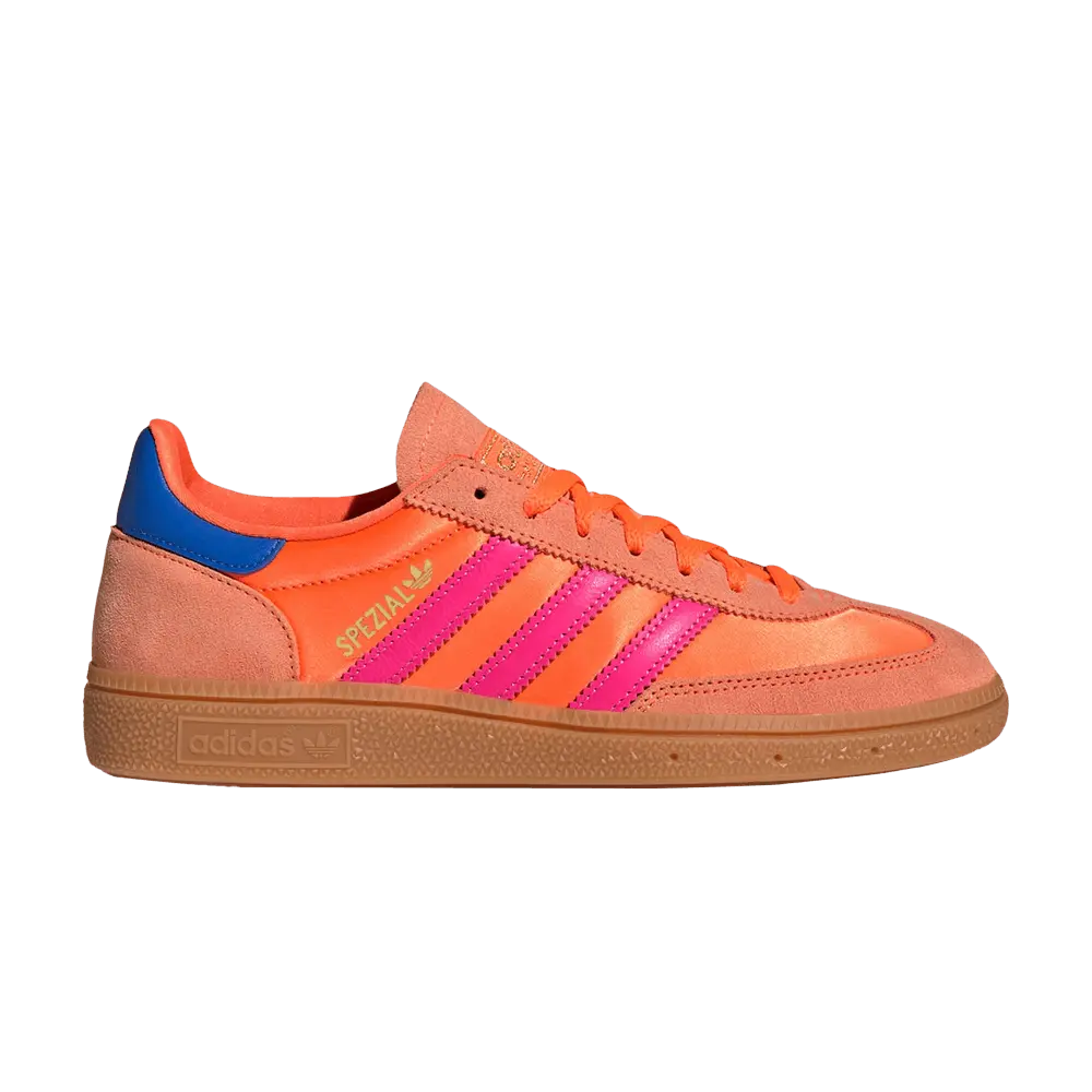 adidas Women's Handball Spezial Retro Look Sneakers - Solar Orange/Lucid Pink/Gum, Round Toe, Casual Wear, Female Size, Style JH5659