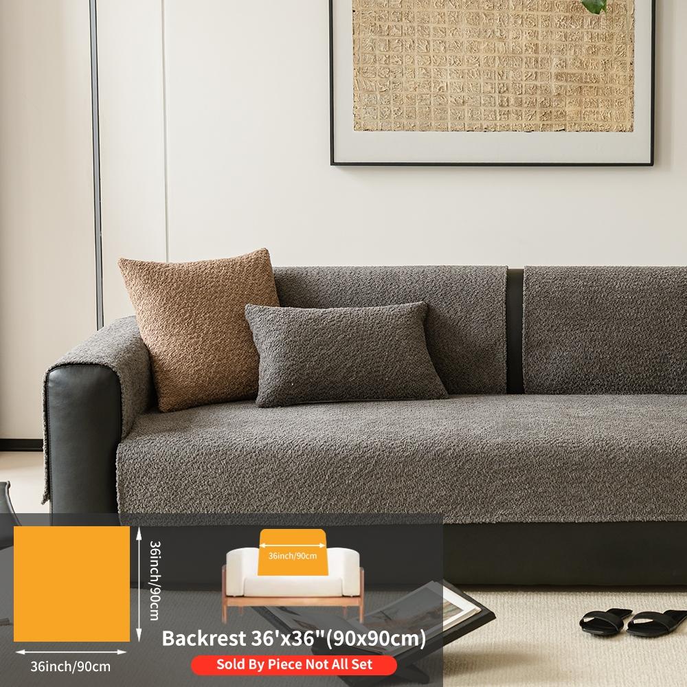 Pure Color Pearl Velvet Sofa Cover, Pet-Friendly Anti-Slip Protector, Home Decor Furniture Protector for Living Room Bedroom Sofa Couch Covers