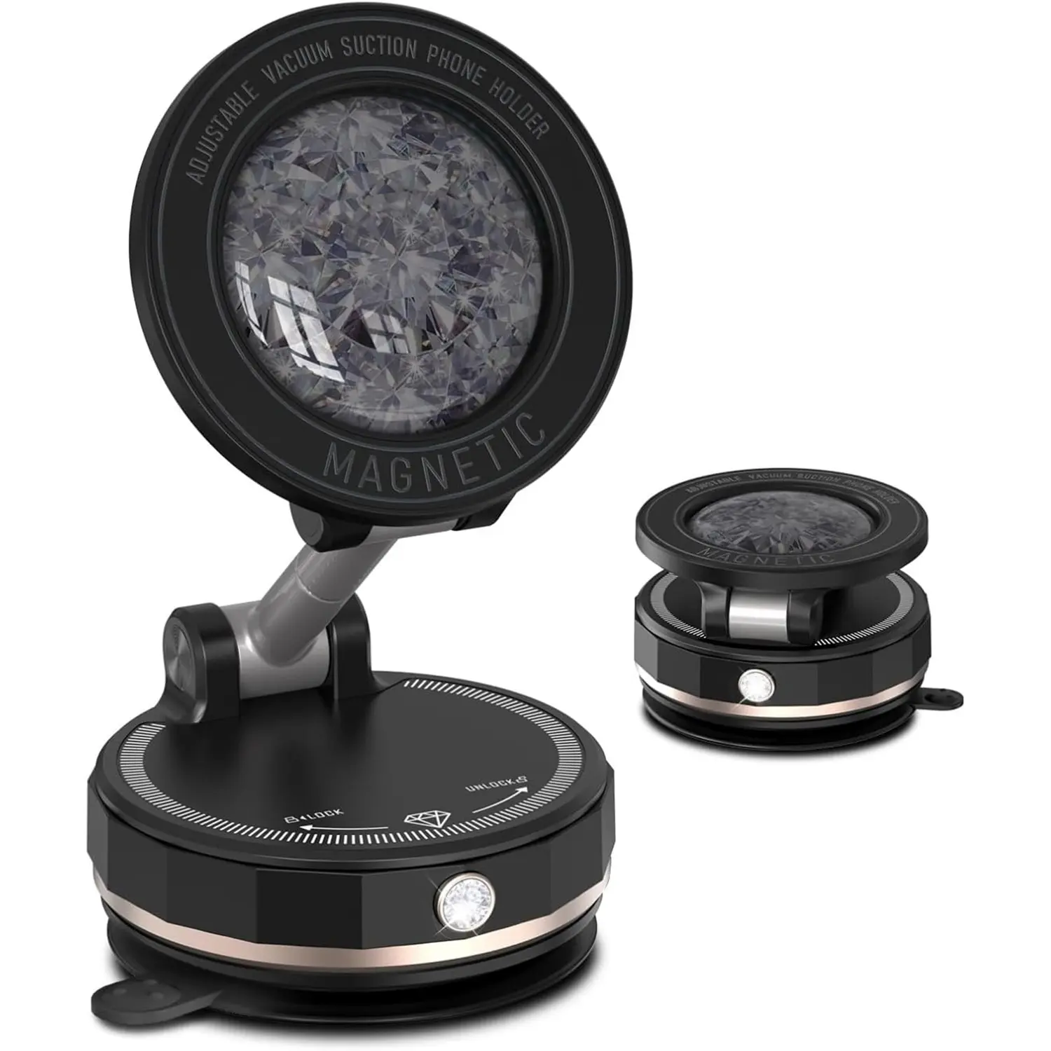 2026 Gen-3 Magnetic Phone Holder for MagSafe Car Mount, 360° Adjustable Vacuum Suction Phone Mount, Suction Cup Mount, Suitable for Car, Mirror, Home and Travel