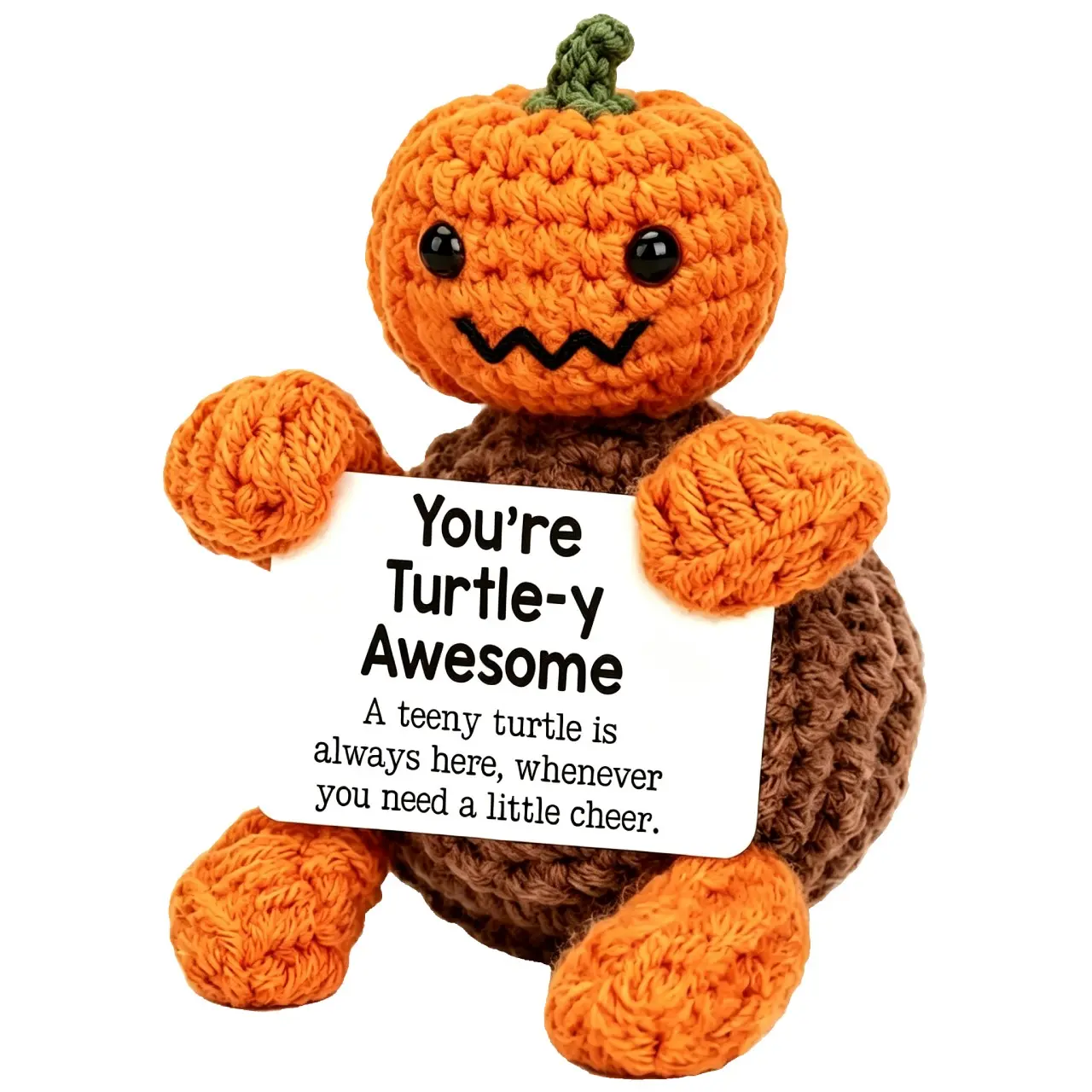 Handmade Positive Affirmation Crochet Turtle - Cute Mini Emotional Keepsake Gift for Daughter, Daughter-in-Law, Step & Bonus Daughter - Sentimental Birthday & Holiday Present - Perfect for Christmas, Halloween, Thanksgiving