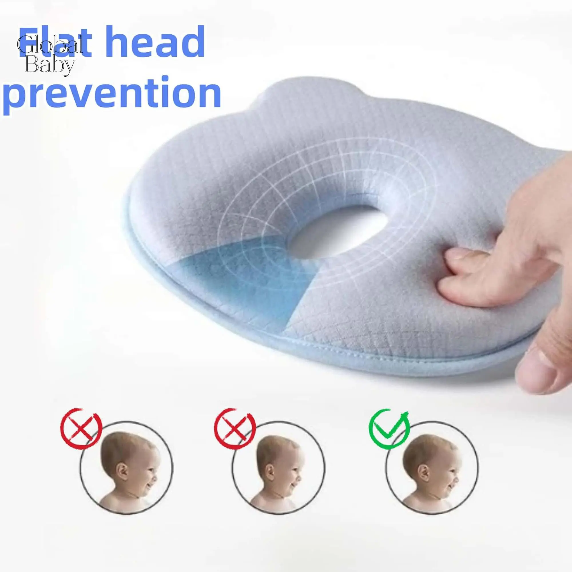 Baby Memory Cotton Pillow Cute Bear Shape Animal Print Soft and Cozy Hеad Shaping Pillows Prеvents FΙat Hеad