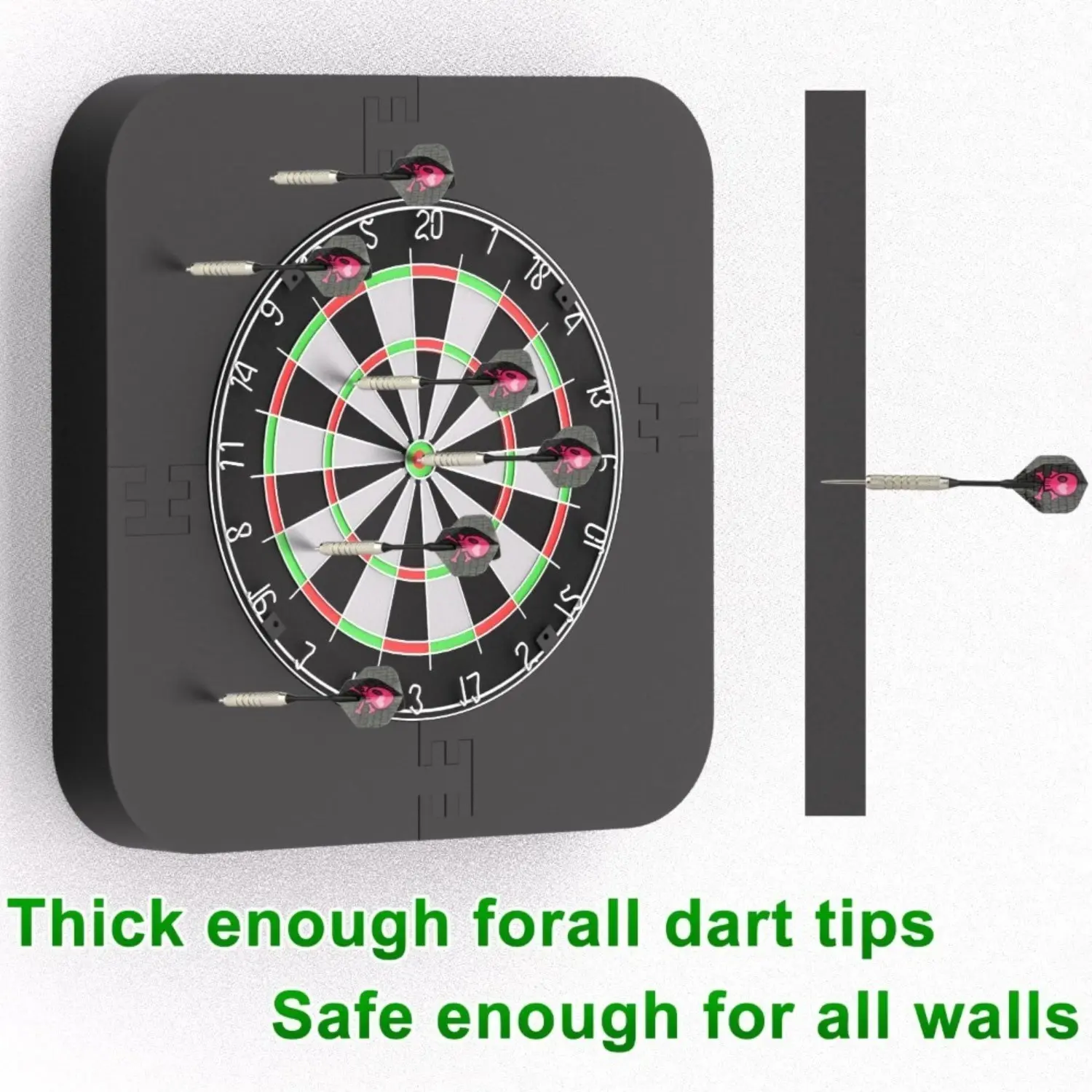 EVA Dartboard Surround Wall Protector, Dartboard Protective Ring - Easy to Assemble Black Protective Ring for All Standard Size Dart Boards