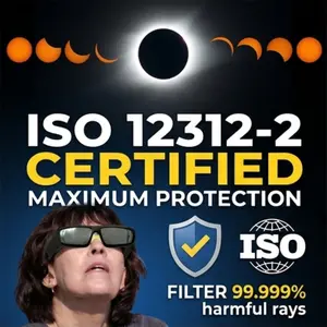 Safe Solar Eclipse Glasses Plastic Frame Professional Solar Viewer Shade For Direct Sun Observation Total Eclipse Eyewear