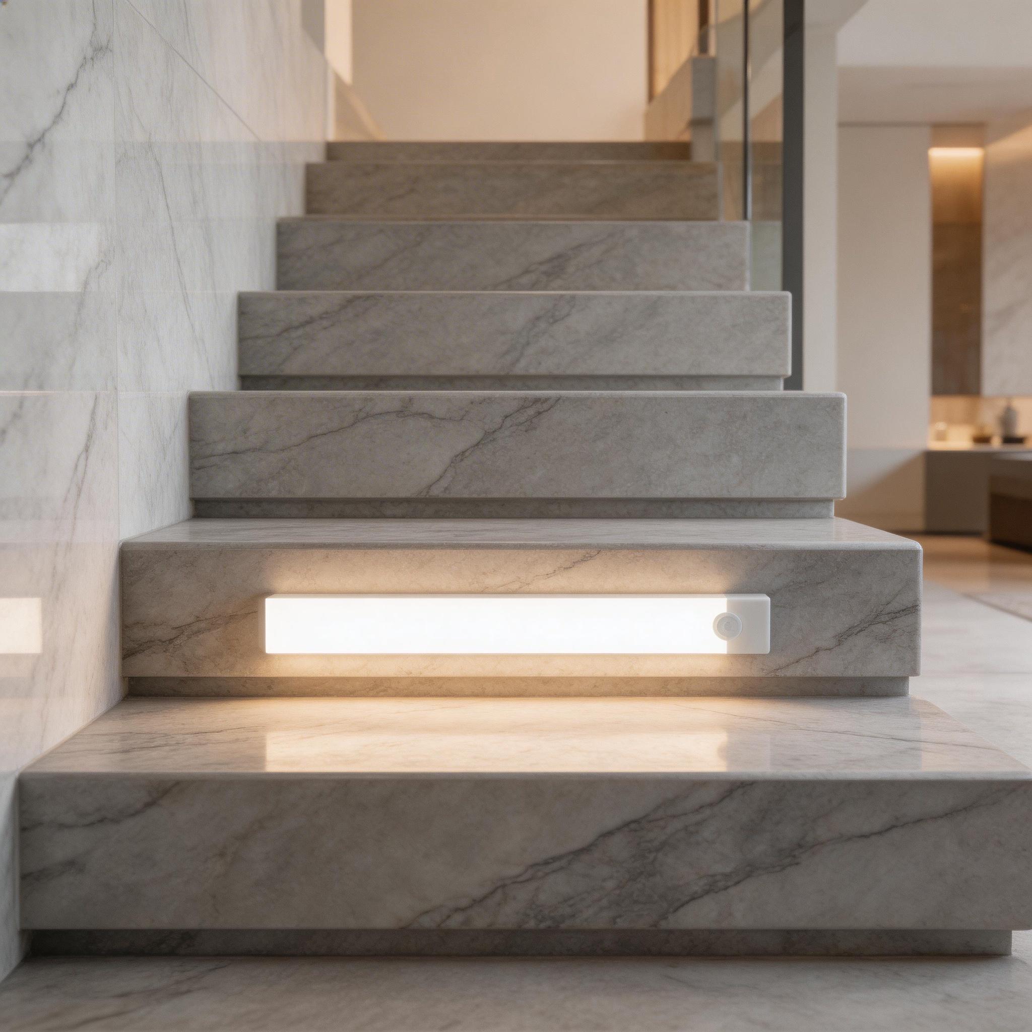 6 - Pack Motion Sensor LED Stair Lights Indoor, USB Rechargeable Magnetic Stick On Night Lights, Wireless Under Cabinet Lighting for Kitchen, Closet, Hallway, Bedroom