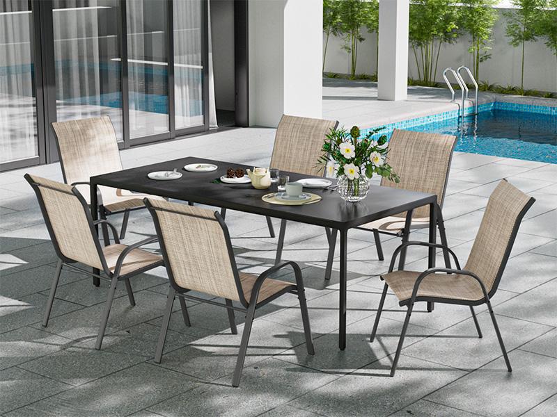 UDPATIO Greenish Spring Patio Dining Chairs Set of 2/3/4/6, Breathable Seat Fabric and Alloy Steel Frame for Backyard, Porch, Garden Chairs Outdoor Stackable Dining Chairs High Back Lumbar Support Durable Qualities