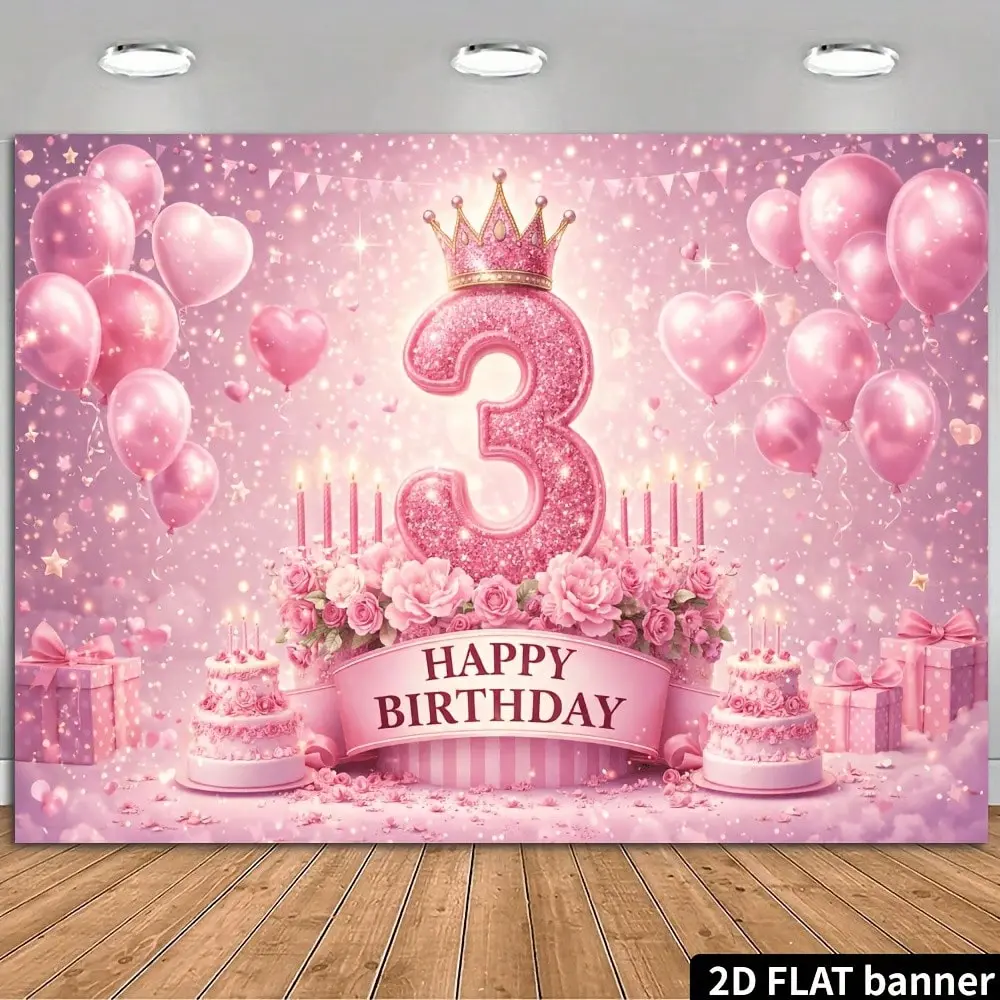Polyester Durable Lightweight Floral Roses Birthday-Wedding Celebration Backdrop, Fabric Party Banner Tapestry, Home Decor Wall Hanging for Indoor-Outdoor Event Photography Prop Gift