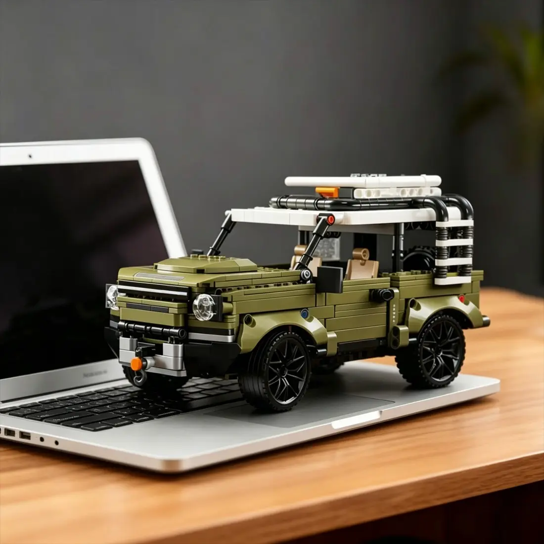 echnology Series Classic Olive Green Off-Road Vehicle Building Blocks, Highly Detailed Simulated SUV Car Model, Home Decor Display Ornament, DIY Assembly Brick Toy, Collectible Gift, Interlocking Building Block