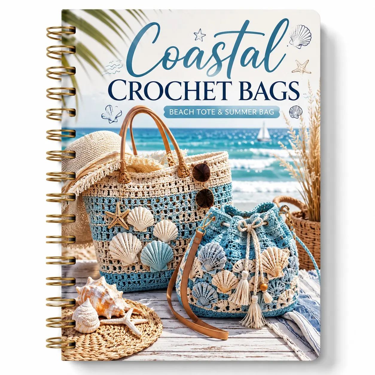 Coastal Crochet Bag Tutorial, Beach Tote Summer Handbag Style, Essential for Beginners and Craft Enthusiasts, DIY Crafting Guide, Crochet Projects