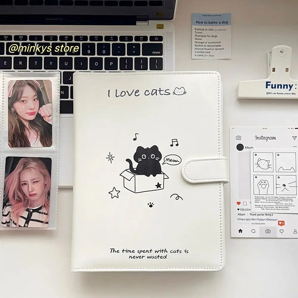 Original Design Cute Cat PU A5 Kpop Photocard Binder Collect Book Idol Photo Card Holder Photocards Album