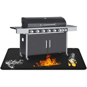 30 x 48inch Grill Mat for Outdoor Grill,Double-Sided Fireproof Grill Pad,Perfect for Outdoor Barbecue Spots,Fireproof, Waterproof, and Oilproof BBQ Protector for Decks and Patios