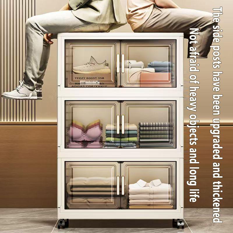 Foldable Storage Box, 1 Count Multi Layer Large Capacity Clothes Storage Box, Home Organizer for Bedroom, Living Room, Office, Collapsible Storage Box, Multilayer Storage, High Capacity Storage