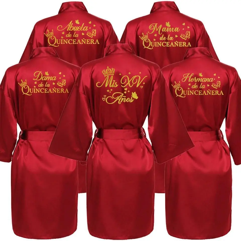 Mis XV Princess Bathrobe for 15-Year-Old Girls, Quinceanera Birthday Party Specialty DIY Supply