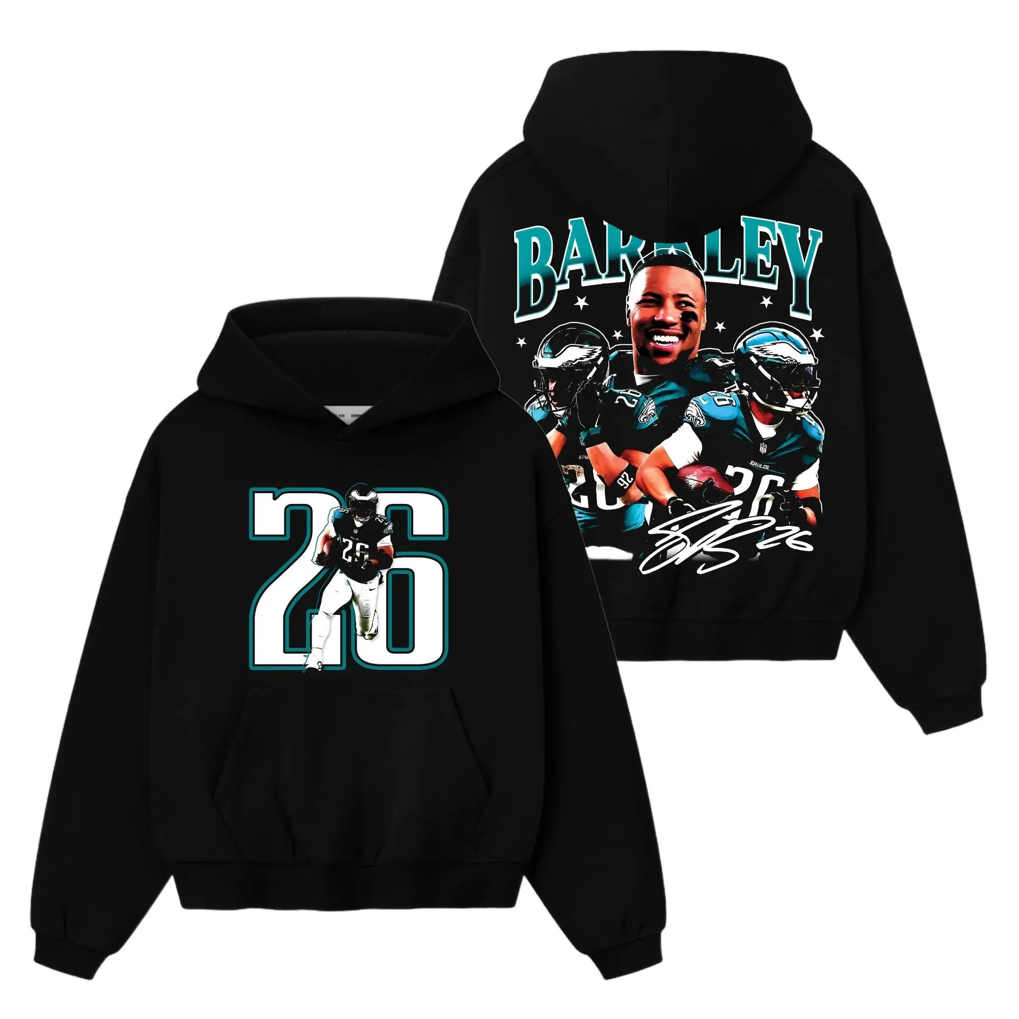 [Sale Up To 50%] Unisex Saquon Barkley 26 Game Day For Philly Fans Cotton Hoodie T-Shirt (Made In US), SaQuads Fans Outfit, Eagles Nation Game Day Outfit, Gift For Football Fans