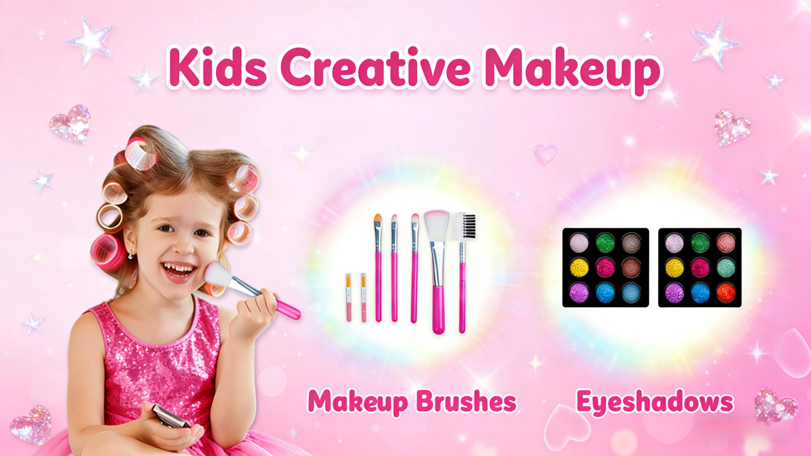 Washable Play Makeup Toys Set for Dress Up,59 Pcs Kids Makeup Kit for Girl Pretend Beauty Vanity Set with Cosmetic Case Birthday Toys for Girls 3 4 5 6 7 8 9 10 11 12 Years Old Kids Toddlers,A birthday present for a girl