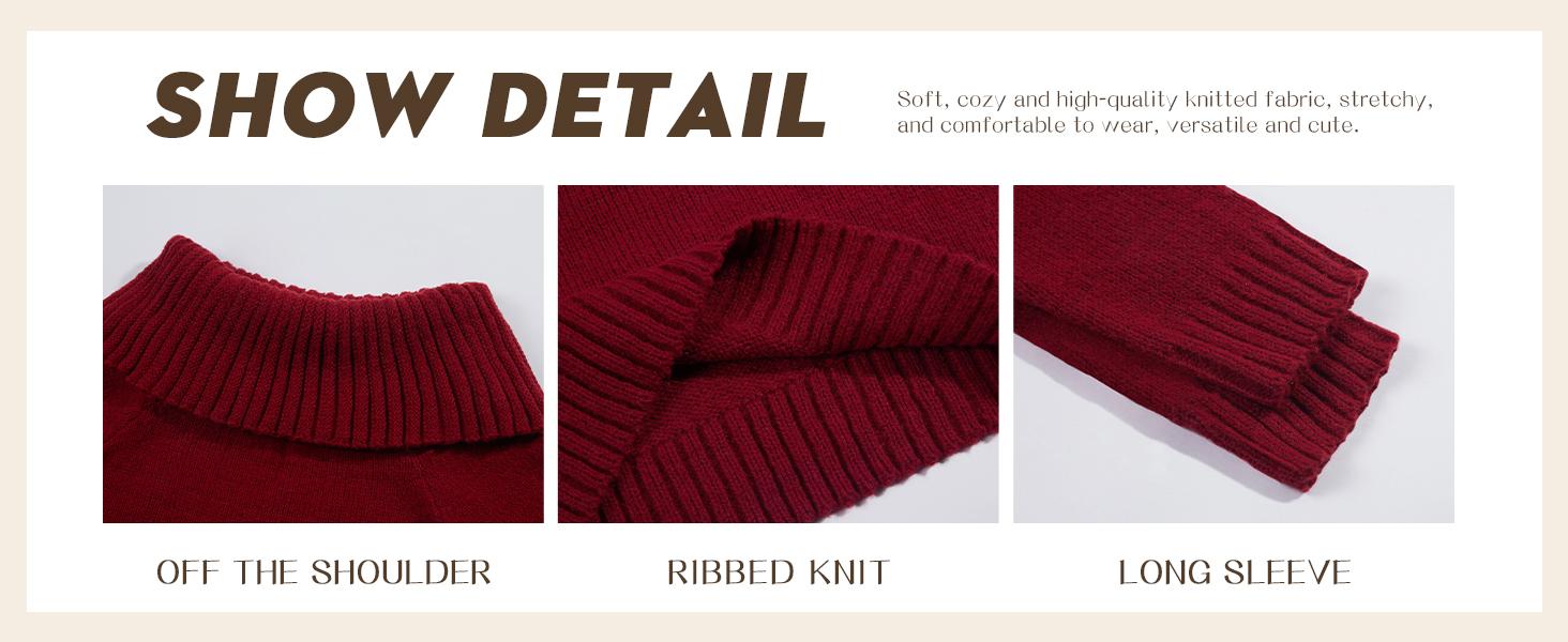 Saodimallsu Womens Off The Shoulder Sweaters Oversized Long Sleeve Loose Ribbed Knit Fall Trendy Pullover Tops Knitwear Womenswear SpringStatements