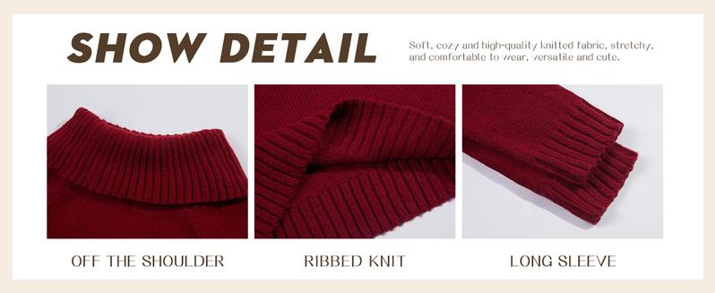 Saodimallsu Womens Off The Shoulder Sweaters Oversized Long Sleeve Loose Ribbed Knit Fall Trendy Pullover Tops Knitwear Womenswear